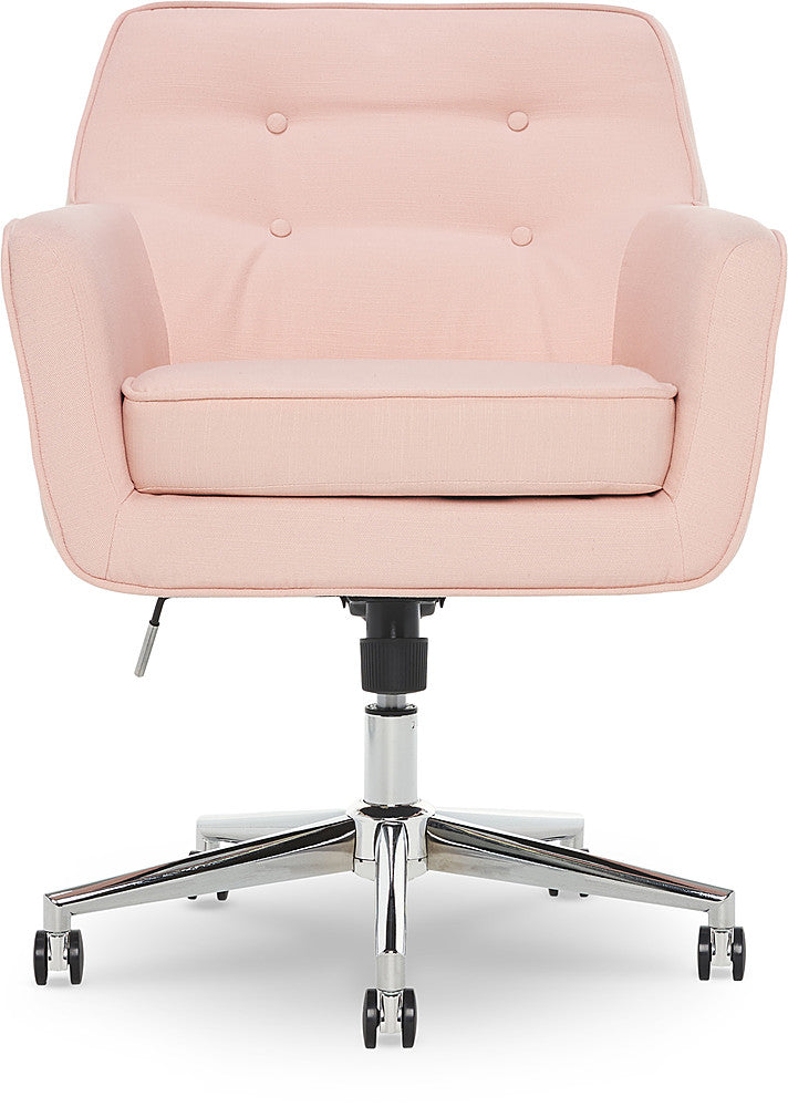Serta - Ashland Memory Foam & Twill Fabric Home Office Chair - Blush Pink_0