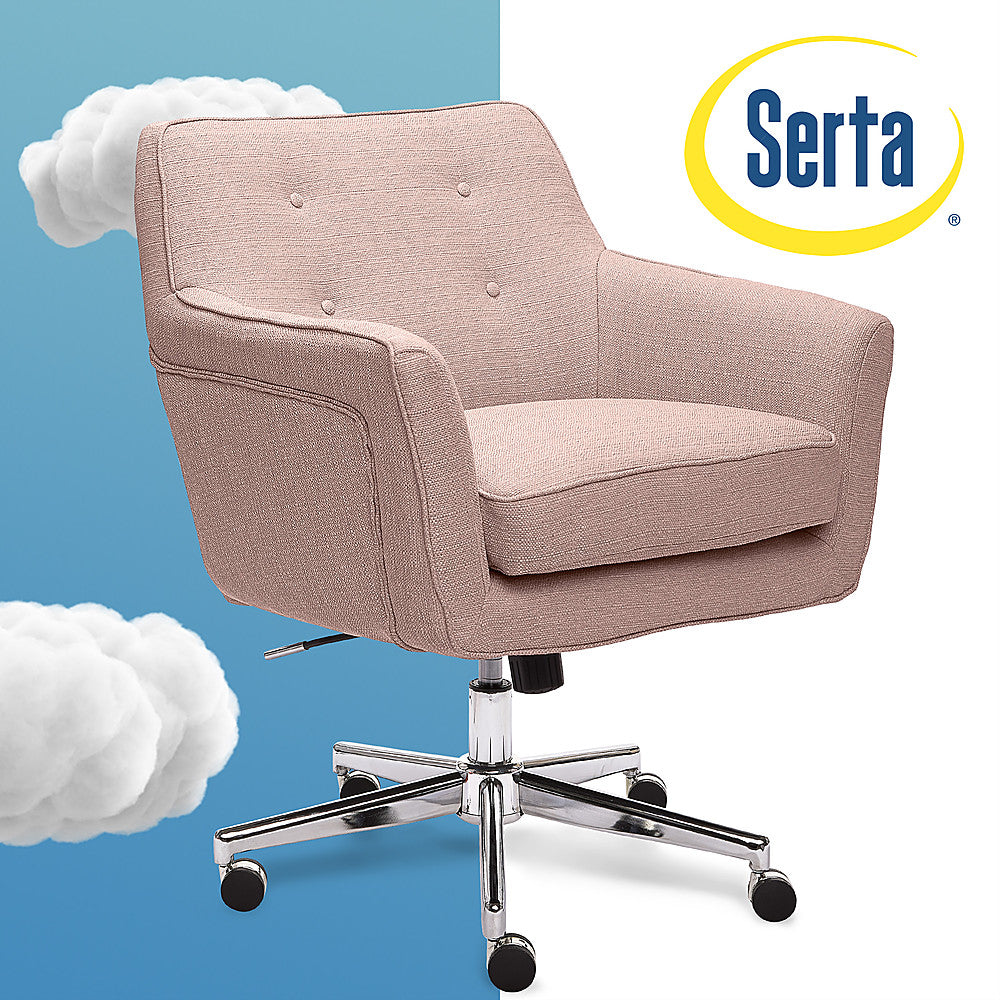 Serta - Ashland Memory Foam & Twill Fabric Home Office Chair - Blush Pink_12