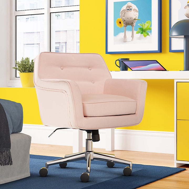 Serta - Ashland Memory Foam & Twill Fabric Home Office Chair - Blush Pink_2