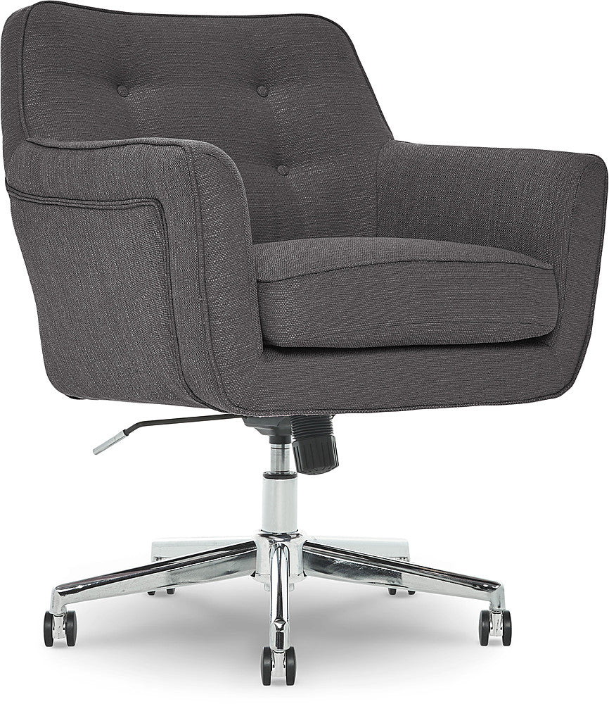 Serta - Ashland Memory Foam & Twill Fabric Home Office Chair - Graphite_1
