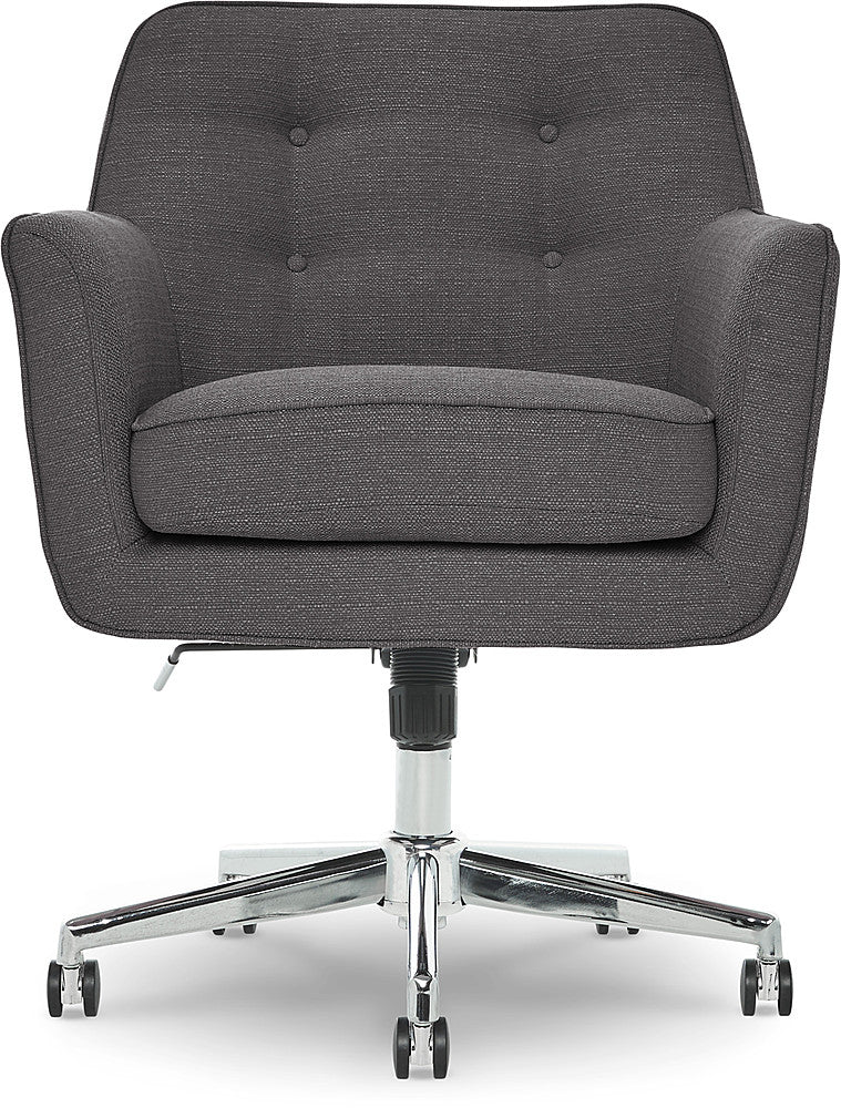 Serta - Ashland Memory Foam & Twill Fabric Home Office Chair - Graphite_0