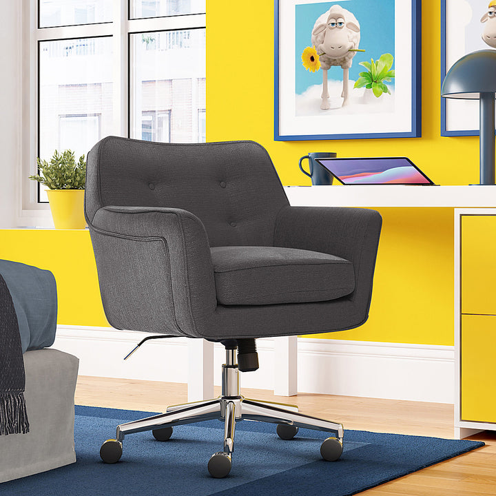 Serta - Ashland Memory Foam & Twill Fabric Home Office Chair - Graphite_2