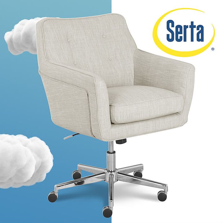 Serta - Ashland Memory Foam & Twill Fabric Home Office Chair - Ivory_13