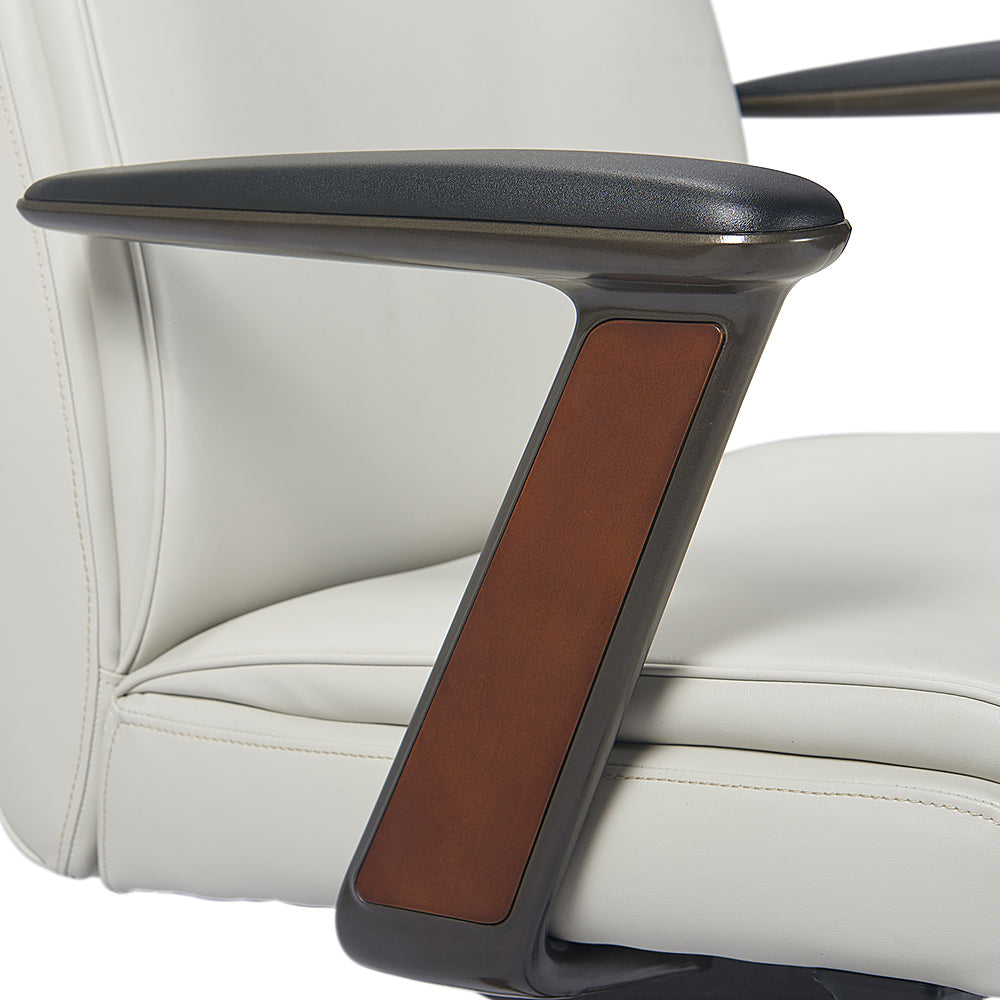 La-Z-Boy - Dawson Faux Leather and Wood Frame Executive Chair - White_6