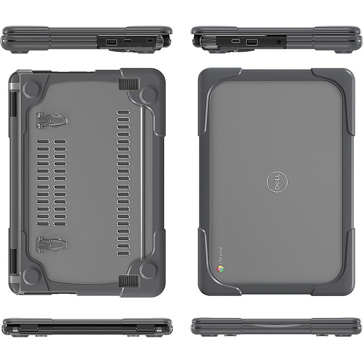 SaharaCase - DualShock Laptop Case for Dell 3110/3100 2-in-1 Chromebook - Gray/Clear_4