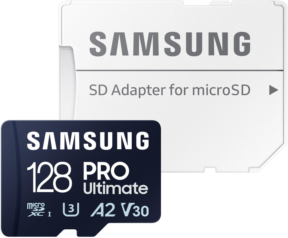 SAMSUNG PRO Ultimate + Adapter 128GB microSDXC Memory Card, Up-to 200 MB/s, UHS-I, C10, U3, V30, A2_1