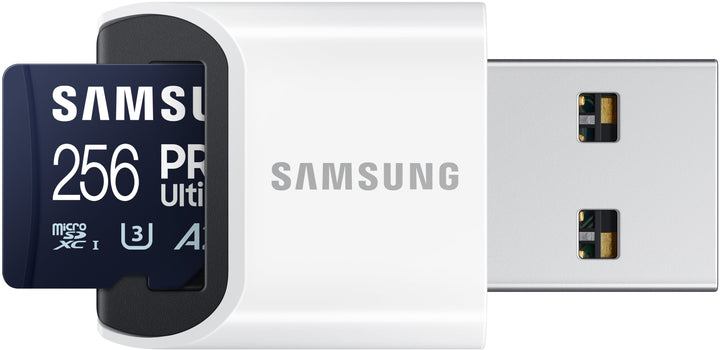SAMSUNG PRO Ultimate + Reader 256GB microSDXC Memory Card, Up-to 200 MB/s, UHS-I, C10, U3,  V30, A2_2