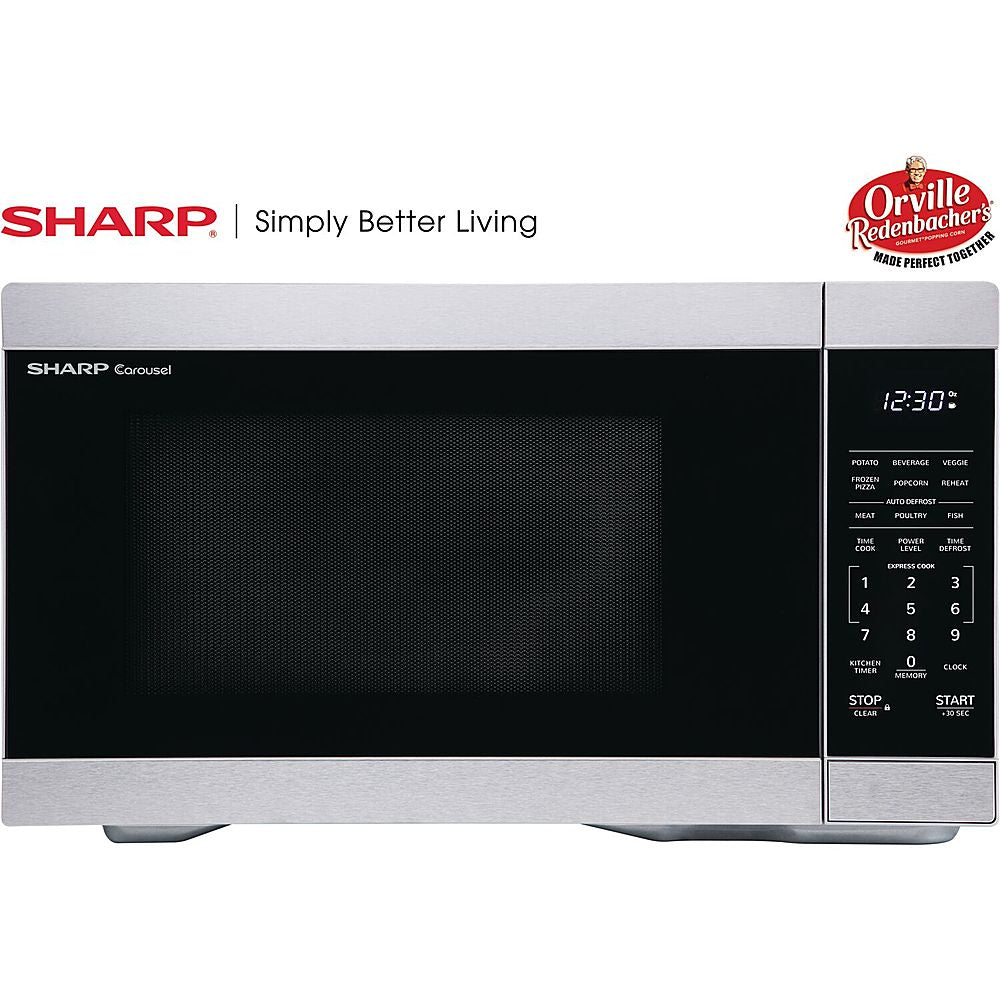 Sharp 1.1 Cu.ft  Countertop Microwave Oven in Stainless Steel with Orville Redenbacher Certification - Stainless Steel_1