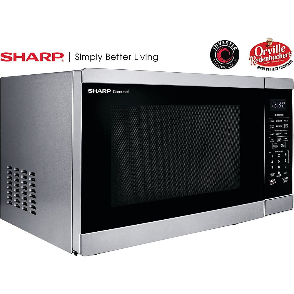 Sharp 1.4 Cu.ft  Countertop Microwave Oven in Stainless Steel with Orville Redenbacher's Certification - Stainless Steel_8