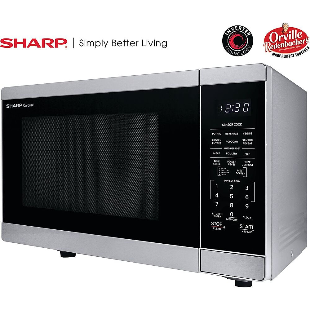 Sharp 1.4 Cu.ft  Countertop Microwave Oven in Stainless Steel with Orville Redenbacher's Certification - Stainless Steel_6