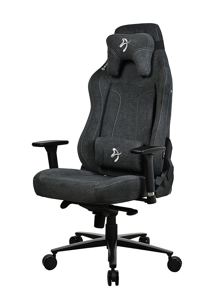 Arozzi - Vernazza Series XL Soft Fabric Office/Gaming Chair - Dark Grey_0
