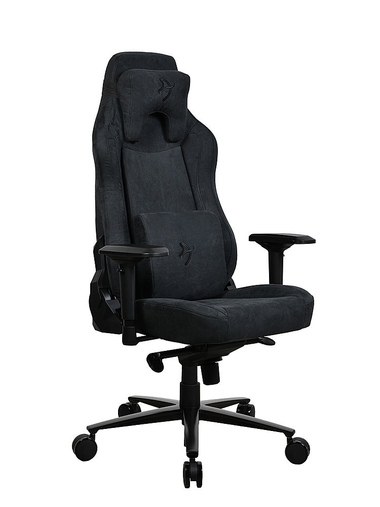 Arozzi - Vernazza Series Top-Tier Premium Supersoft Upholstery Fabric Office/Gaming Chair - Pure Black_3