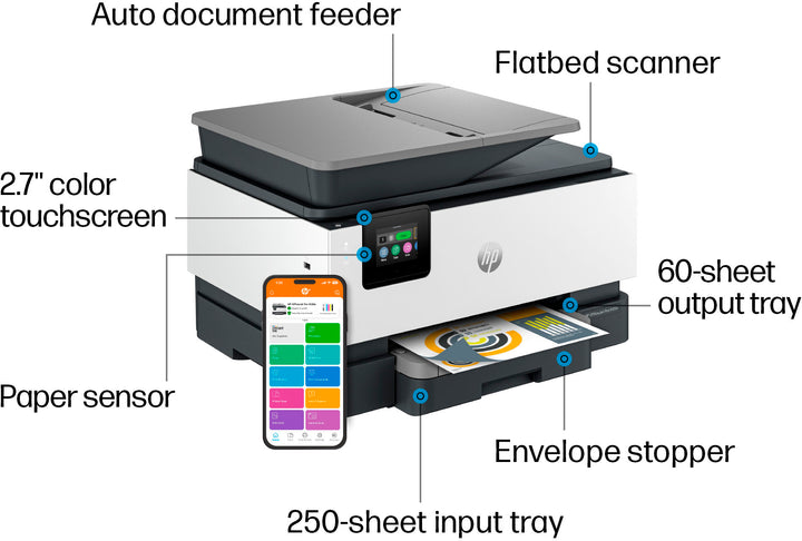 HP - OfficeJet Pro 9125e Wireless All-In-One Inkjet Printer with 3 months of Instant Ink Included with HP+ - White_9