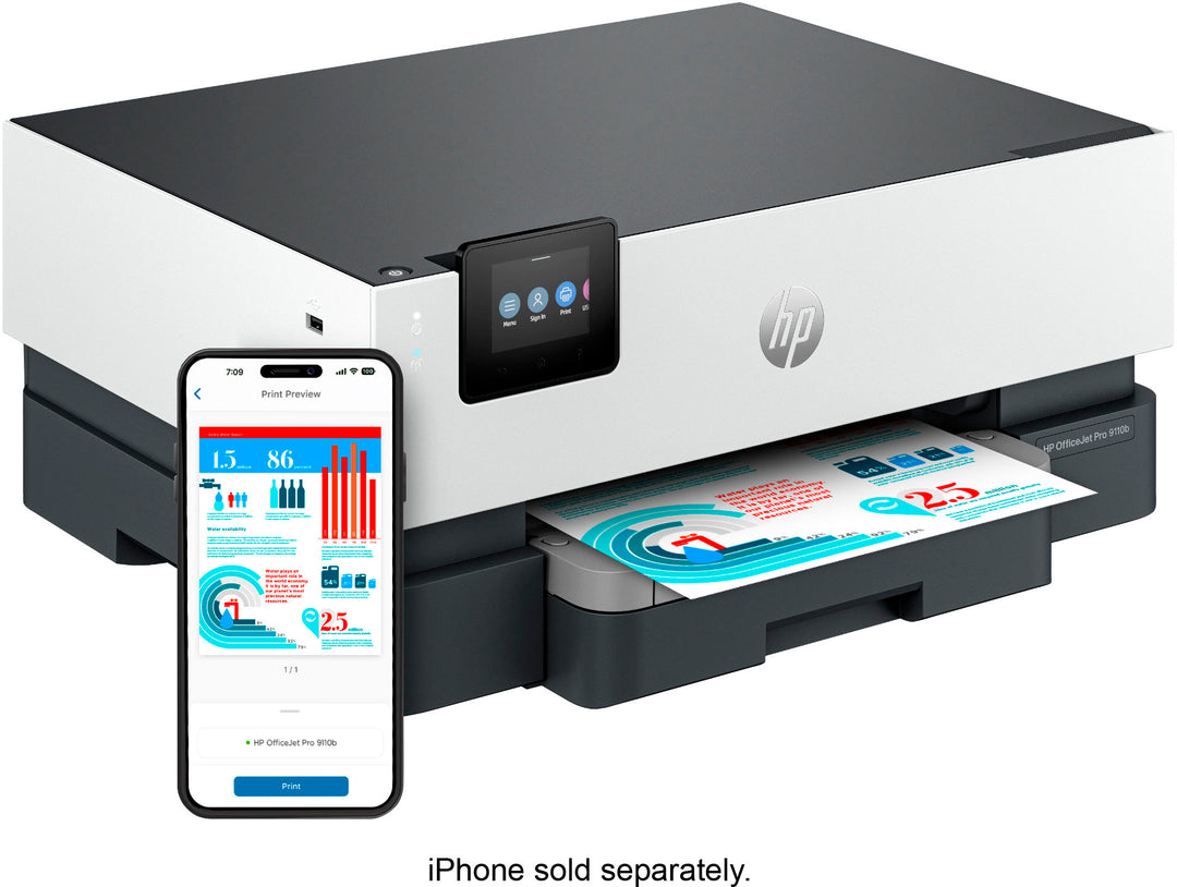 HP - OfficeJet Pro 9110b Wireless  Inkjet Printer - White_11
