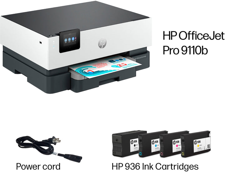 HP - OfficeJet Pro 9110b Wireless  Inkjet Printer - White_9