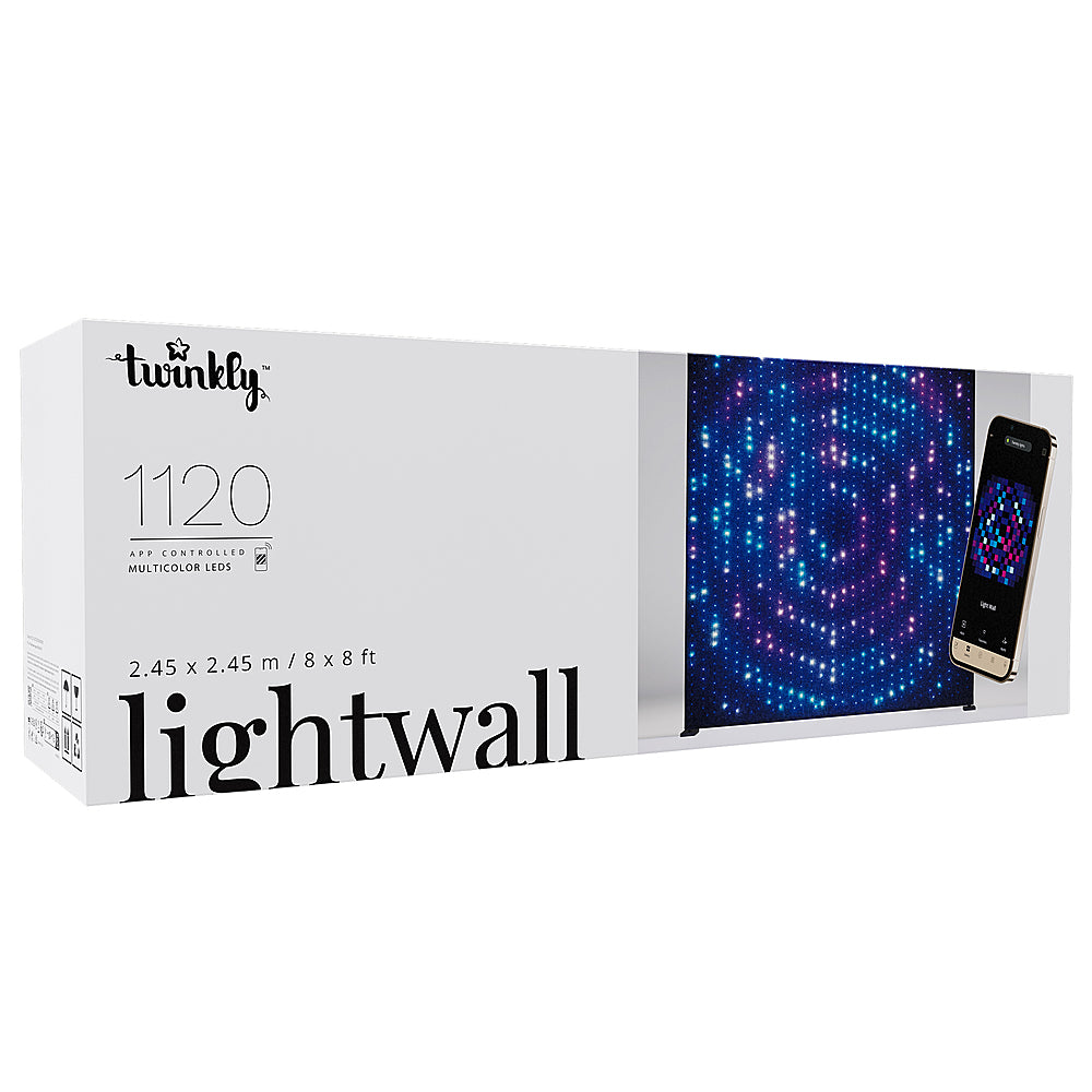 Twinkly Lightwall 1120 RGB LED 9' x 8.6' with Stand and Music Accessory - Black_1
