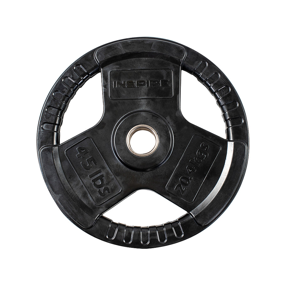 Inspire Fitness 45 LB Rubber Olympic Weight Plate - Black_0