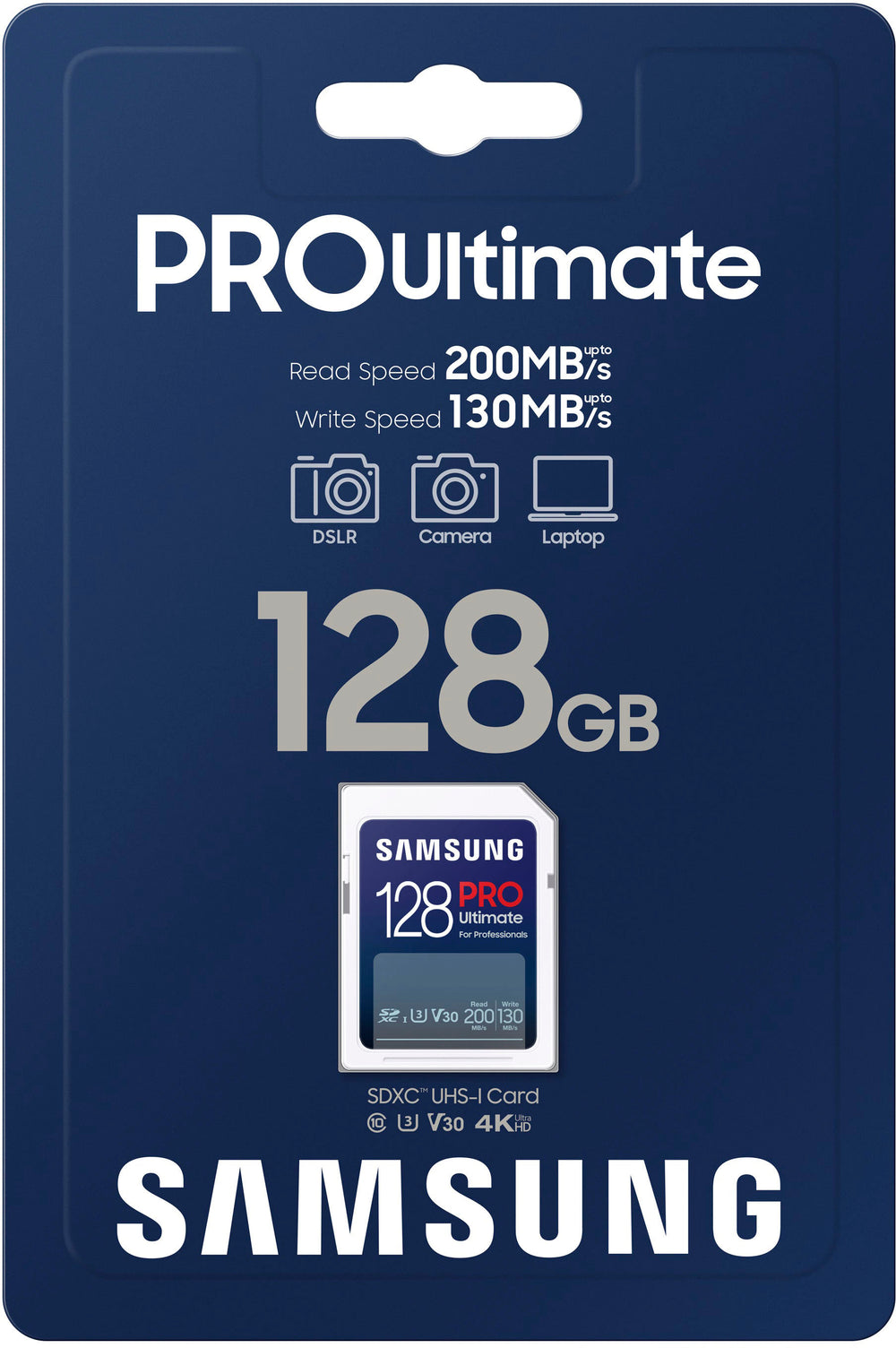 Samsung - PRO Ultimate Full Size 128GB SDXC Memory Card, Up to 200 MB/s, UHS I, C10, U3, V30, A2 (MB SY128S/AM)_1