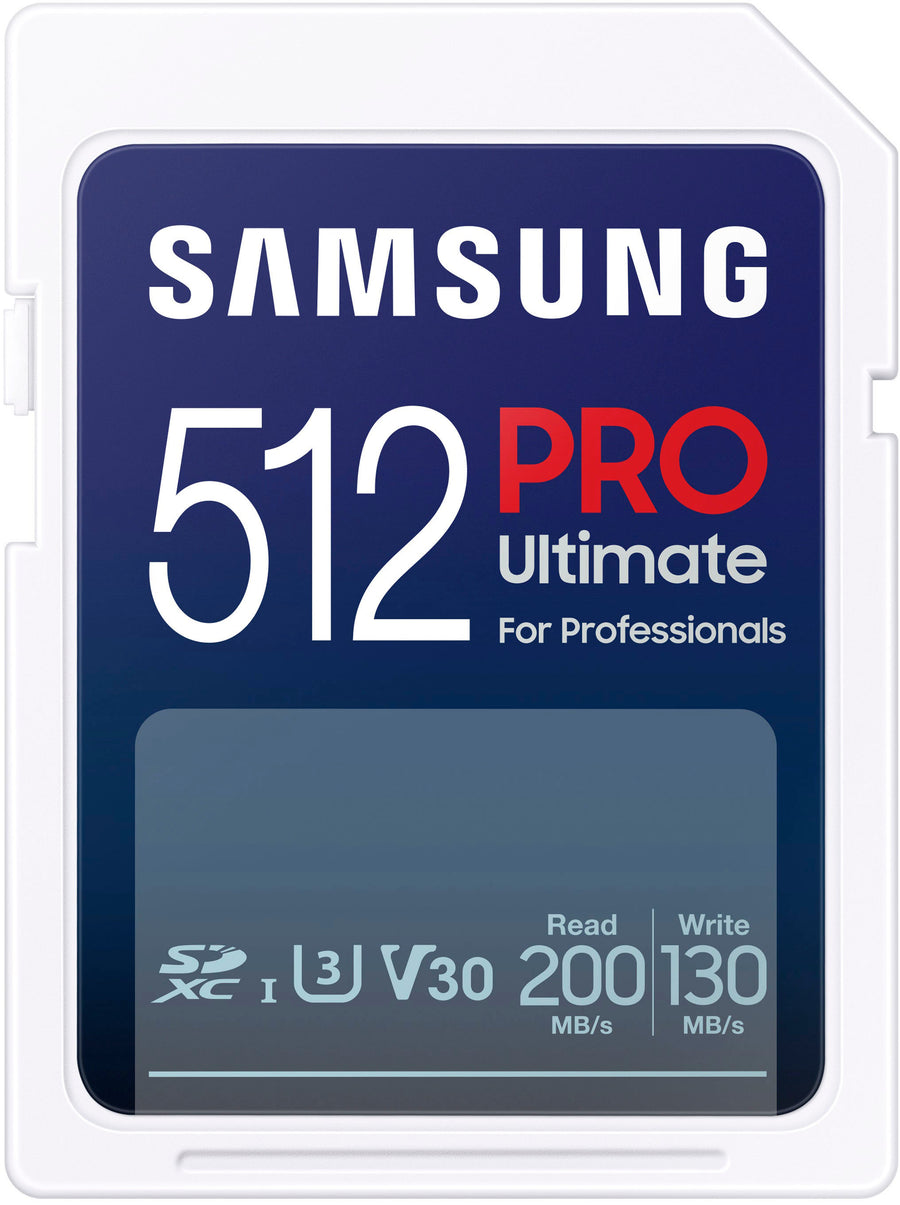 Samsung - PRO Ultimate Full Size 512GB SDXC Memory Card, Up to 200 MB/s, UHS I, C10, U3, V30, A2 (MB_0