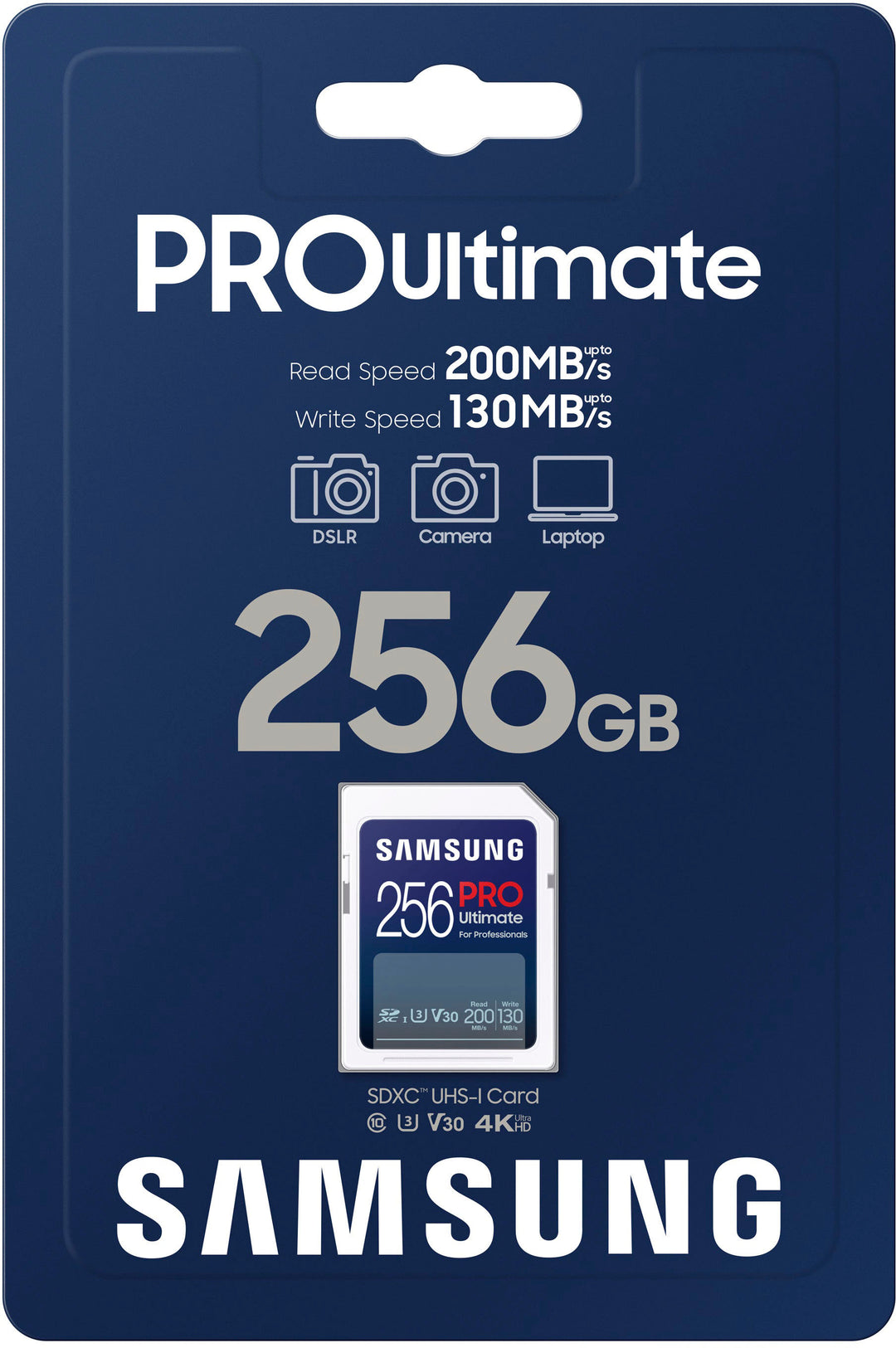 Samsung - PRO Ultimate Full Size 256GB SDXC Memory Card, Up to 200 MB/s, UHS I, C10, U3, V30, A2 (MB SY256S/AM)_2