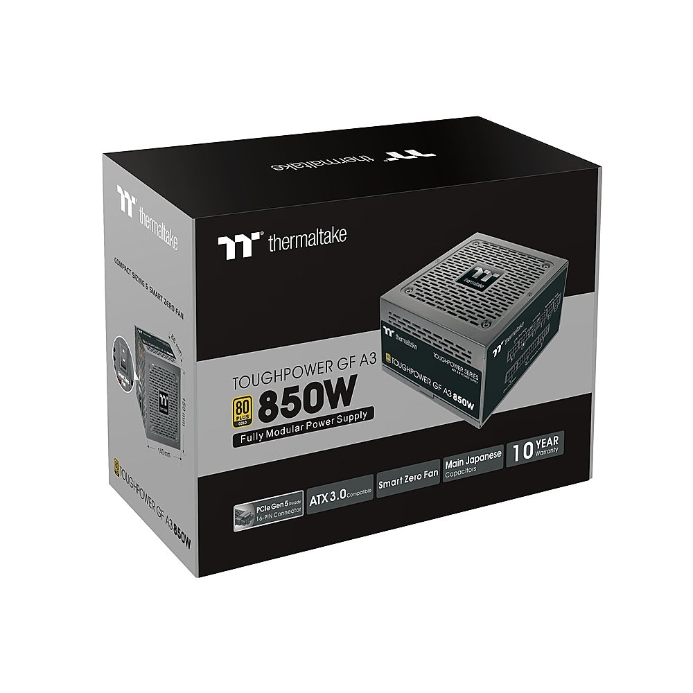 Thermaltake - Toughpower GF A3 850W 80+ Gold PCIe Gen 5 ATX 3.0 Fully Modular Power Supply - Black_1