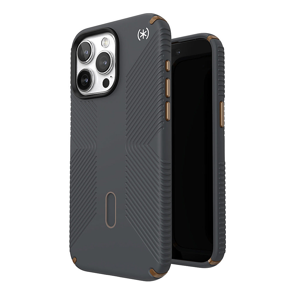 Speck - Presidio2 Grip ClickLock Case with MagSafe for Apple iPhone 15 Pro Max - Charcoal Gray_5