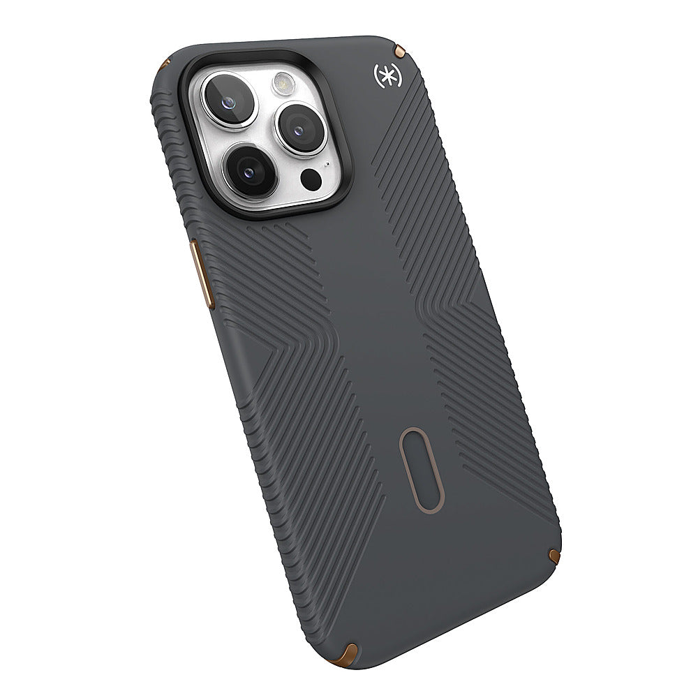 Speck - Presidio2 Grip ClickLock Case with MagSafe for Apple iPhone 15 Pro Max - Charcoal Gray_3