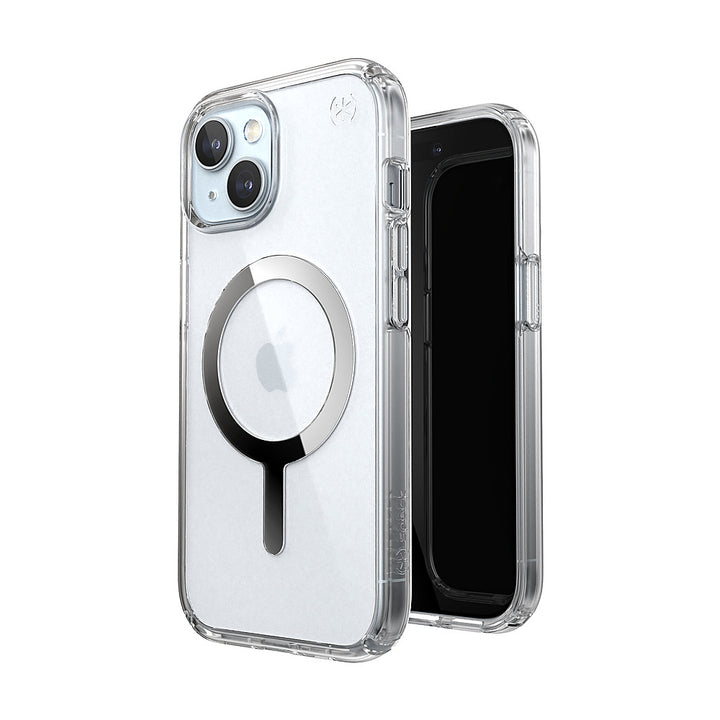 Speck - Presidio Perfect-Clear Case with MagSafe for Apple iPhone 15/14/13 - Clear/Chrome_1
