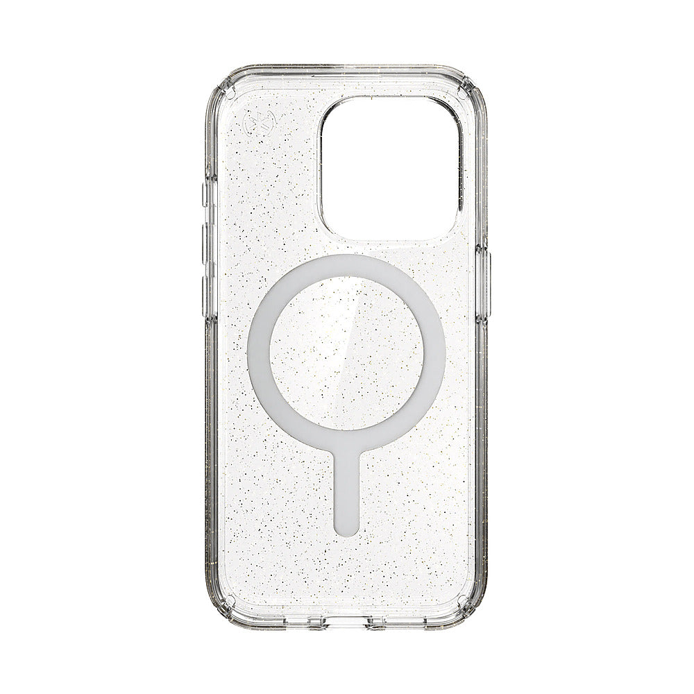 Speck - Presidio Lux Case with MagSafe for Apple iPhone 15 Pro - Clear/Gold Glitter_6
