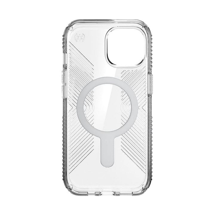 Speck - Presidio Perfect-Clear Grip ClickLock Case with MagSafe for Apple iPhone 15/14/13 - Clear/Chrome_6