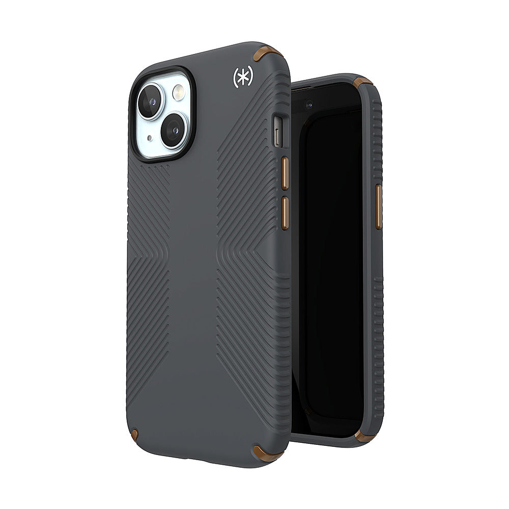 Speck - Presidio2 Grip Case for Apple iPhone 15/14/13 - Charcoal Gray_5