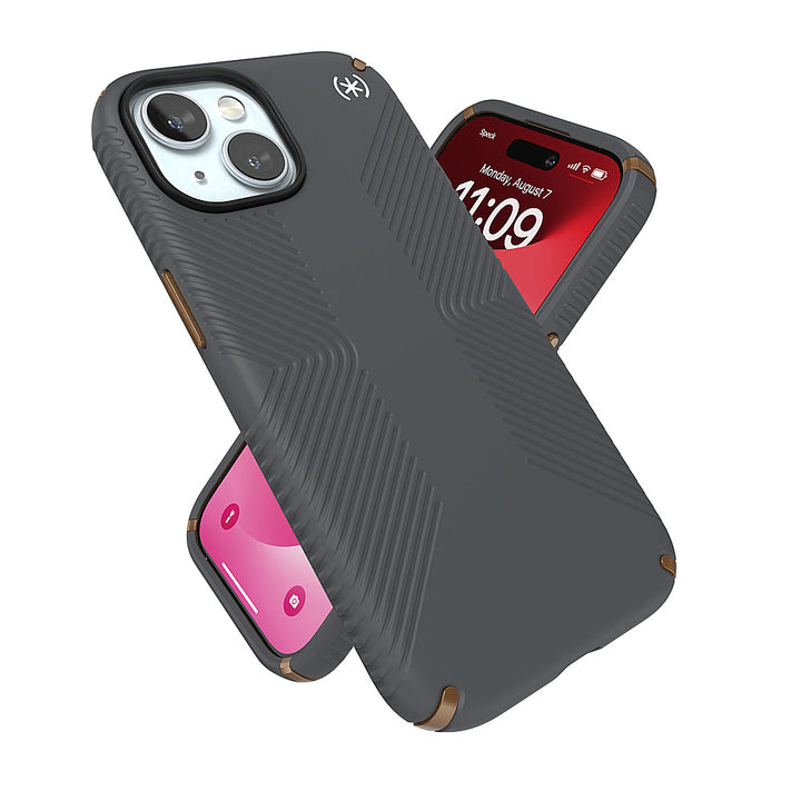 Speck - Presidio2 Grip Case for Apple iPhone 15/14/13 - Charcoal Gray_4