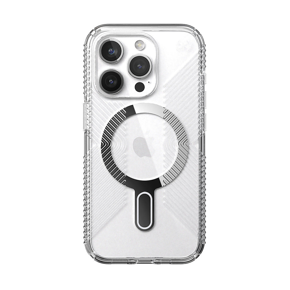 Speck - Presidio Perfect-Clear Grip ClickLock Case with MagSafe for Apple iPhone 15 Pro - Clear/Chrome_0