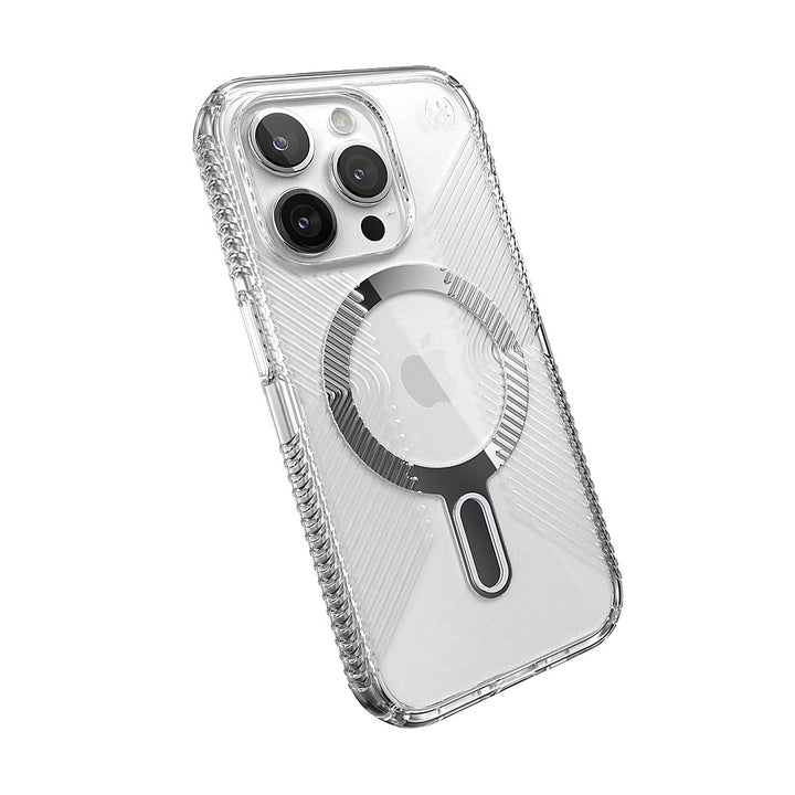 Speck - Presidio Perfect-Clear Grip ClickLock Case with MagSafe for Apple iPhone 15 Pro - Clear/Chrome_3