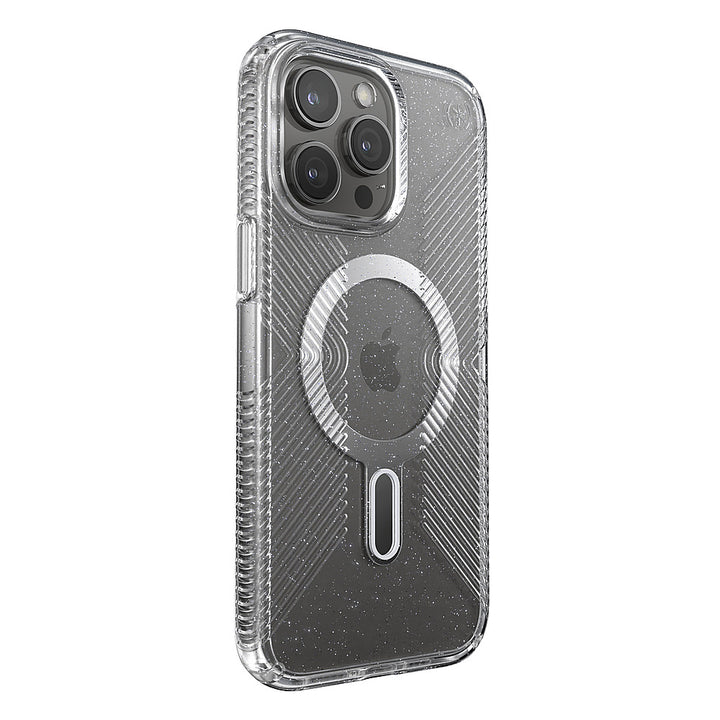 Speck - Presidio Lux Grip ClickLock Case with MagSafe for Apple iPhone 15 Pro Max - Clear/Chrome_1