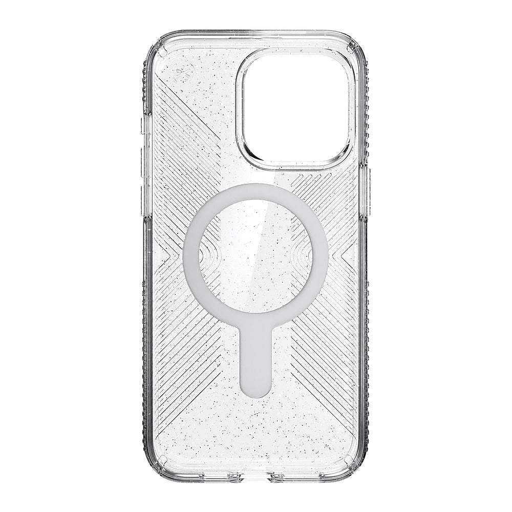 Speck - Presidio Lux Grip ClickLock Case with MagSafe for Apple iPhone 15 Pro Max - Clear/Chrome_6