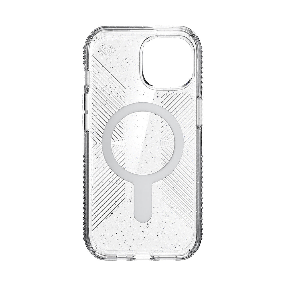 Speck - Presidio Lux Grip ClickLock Case with MagSafe for Apple iPhone 15/14/13 - Clear/Chrome_6