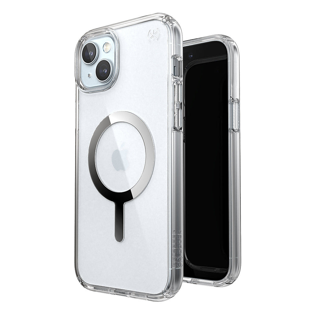 Speck - Presidio Perfect-Clear Case with MagSafe for Apple iPhone 15 Plus/14 Plus - Clear/Chrome_1