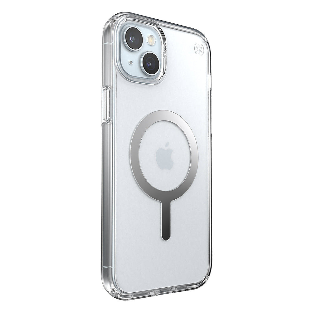 Speck - Presidio Perfect-Clear Case with MagSafe for Apple iPhone 15 Plus/14 Plus - Clear/Chrome_5