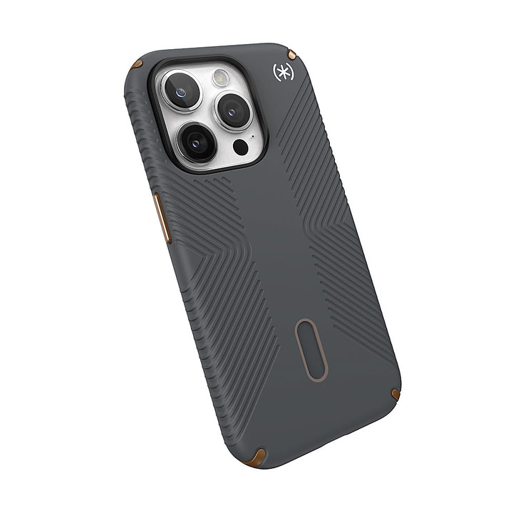 Speck - Presidio2 Grip ClickLock Case with MagSafe for Apple iPhone 15 Pro - Charcoal Gray_4