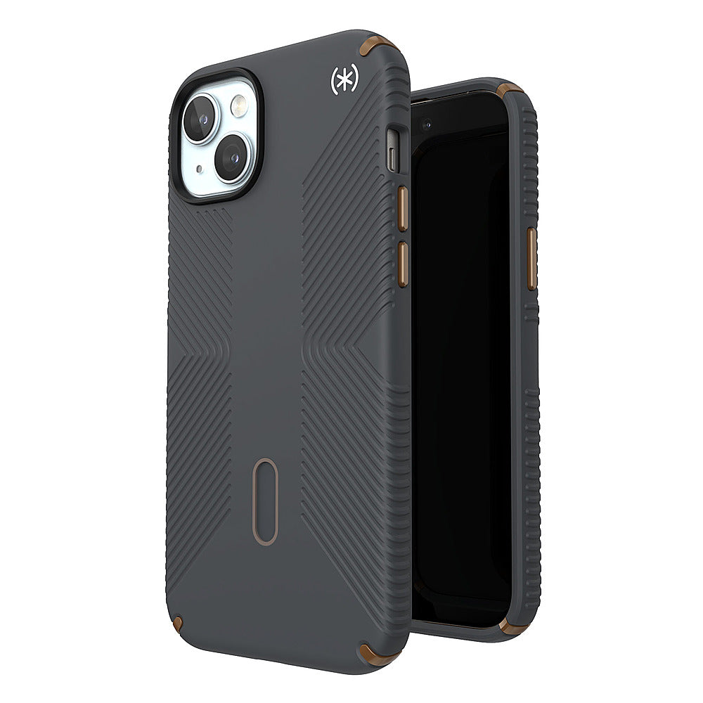 Speck - Presidio2 Grip ClickLock Case with MagSafe for Apple iPhone 15 Plus/14 Plus - Charcoal Gray_5