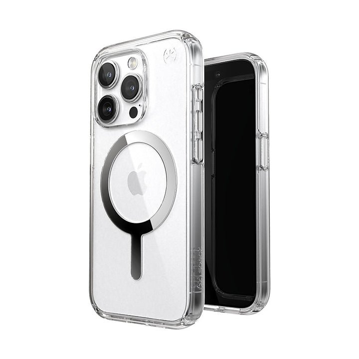 Speck - Presidio Perfect-Clear Case with MagSafe for Apple iPhone 15 Pro - Clear/Chrome_1