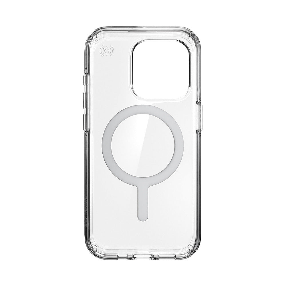 Speck - Presidio Perfect-Clear Case with MagSafe for Apple iPhone 15 Pro - Clear/Chrome_6