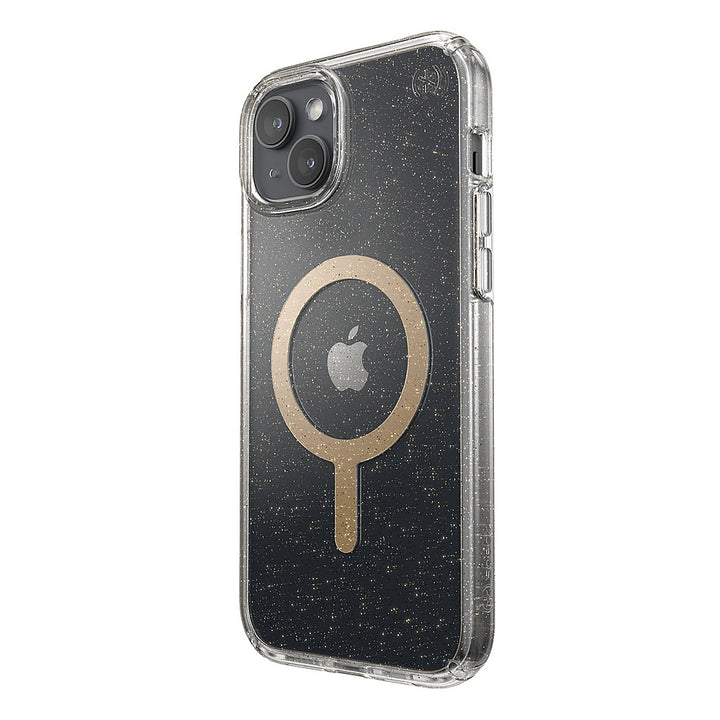 Speck - Presidio Lux Case with MagSafe for Apple iPhone 15 Plus/14 Plus - Clear/Gold Glitter_2