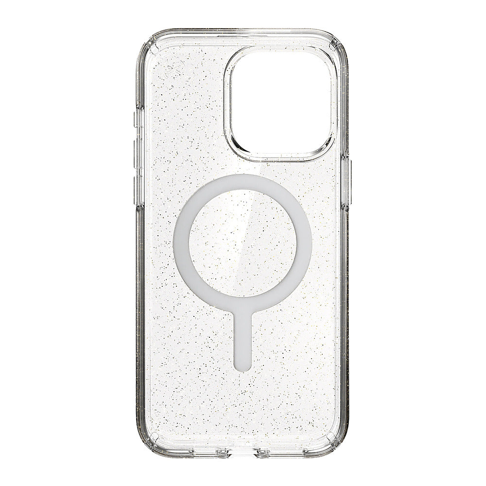 Speck - Presidio Lux Case with MagSafe for Apple iPhone 15 Pro Max - Clear/Gold Glitter_6