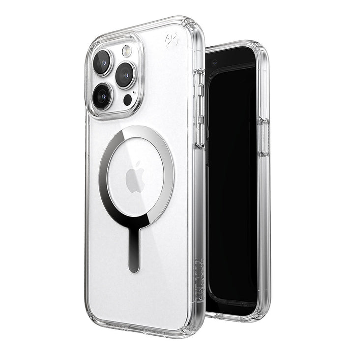 Speck - Presidio Perfect-Clear Case with MagSafe for Apple iPhone 15 Pro Max - Clear/Chrome_1