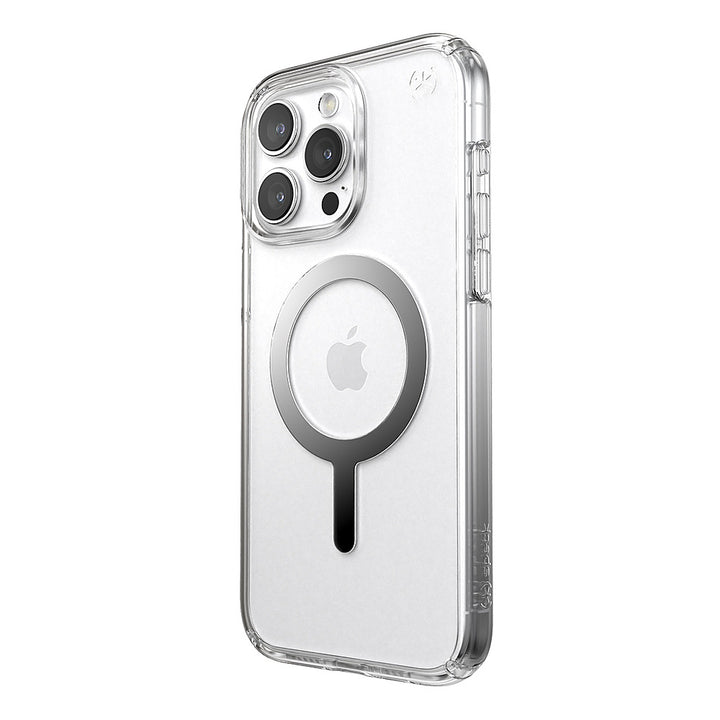 Speck - Presidio Perfect-Clear Case with MagSafe for Apple iPhone 15 Pro Max - Clear/Chrome_2