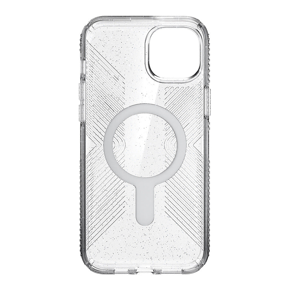 Speck - Presidio Lux Grip ClickLock Case with MagSafe for Apple iPhone 15 Plus/14 Plus - Clear/Chrome_6