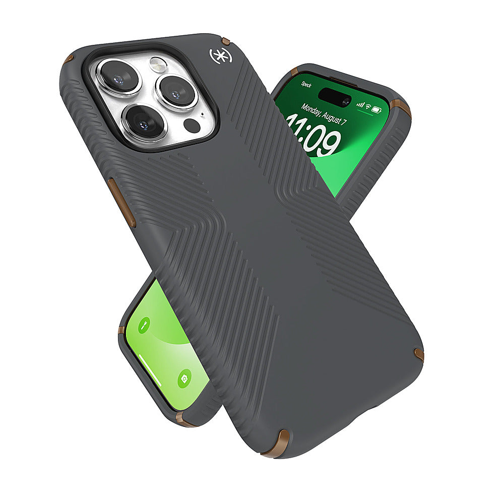 Speck - Presidio2 Grip Case for Apple iPhone 15 Pro - Charcoal Gray_3