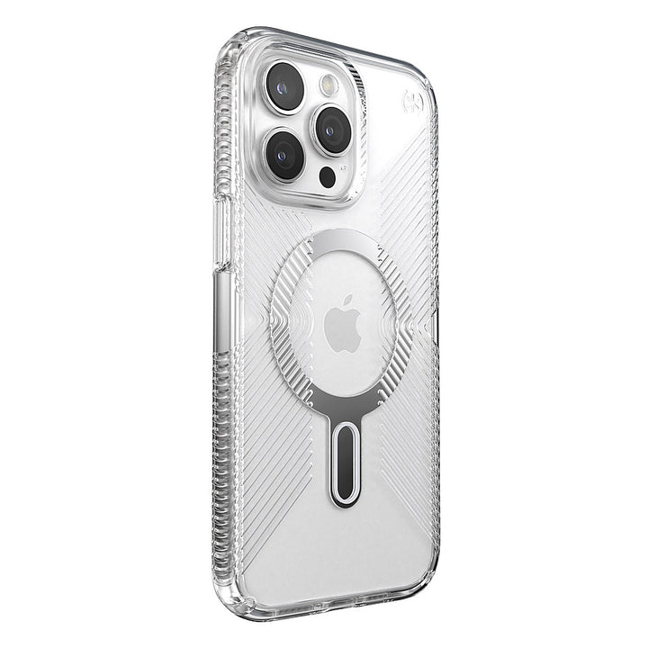 Speck - Presidio Perfect-Clear Grip ClickLock Case with MagSafe for Apple iPhone 15 Pro Max - Clear/Chrome_1